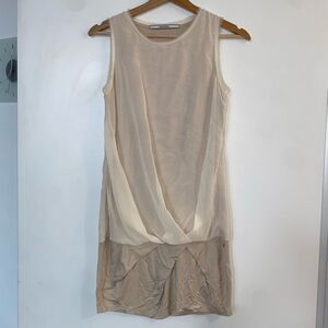 Nenette Italian Cream Beige Long Sleeveless Blouse, Size EU 38 / US Medium
